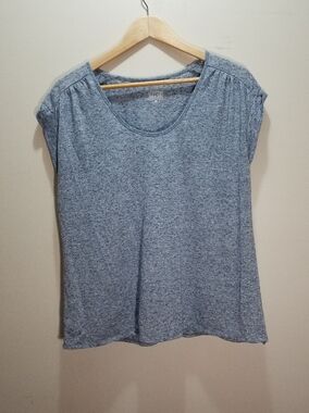 Converse One Star Women's XL Light Heather Blue Scoop Neck Short Sleeve Tee Top